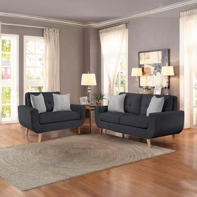 JUEGO DE SALA MICAELA 2-1 GRIS OSCURO