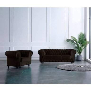 JUEGO SALA MALLHOGAR CHESTER 3-1 CHOCOLATE