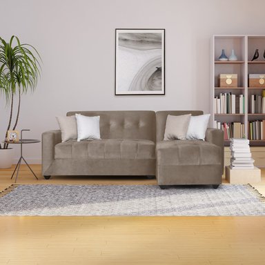 SECCIONAL MALLHOGAR RUSIA BEIGE DERECHO OSCURO