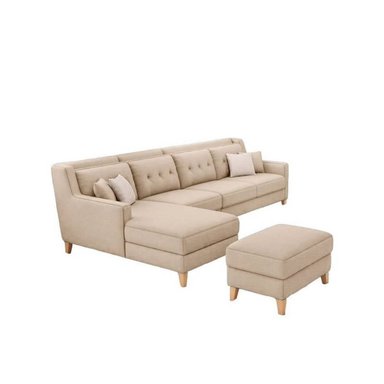 SECCIONAL MALLHOGAR DIANA IVORY BANQUETA