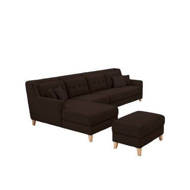 SECCIONAL MALLHOGAR DIANA CHOCOLATE BANQUETA