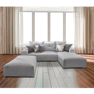 SECCIONAL MALLHOGAR DAKOTA GRIS PLATA