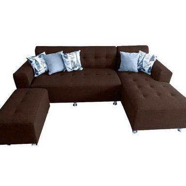 SECCIONAL MALLHOGAR MARRON LONDRES BANQUETA