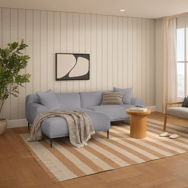 SECCIONAL MALLHOGAR GRIS MOSCU IZQUIERDO PLATA