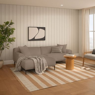 SECCIONAL MALLHOGAR BEIGE MOSCU IZQUIERDO OSCURO