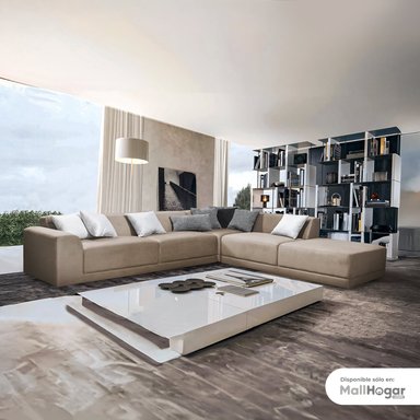 SECCIONAL MALLHOGAR KASSANDRA BEIGE DERECHO OSCURO