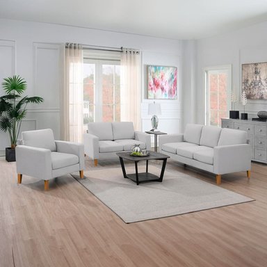 JUEGO DE SALA MILAN 3-2-1 GRIS PLATA