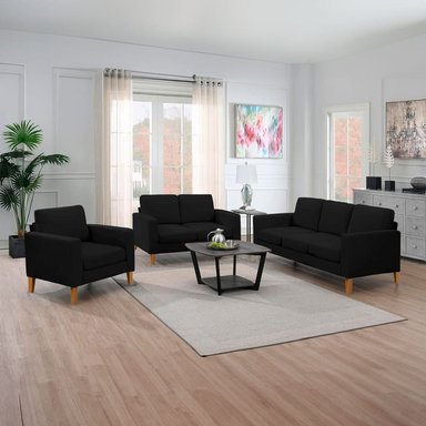 JUEGO DE SALA MILAN 3-2-1 NEGRO