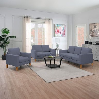 JUEGO DE SALA MILAN 3-2-1 GRIS OSCURO