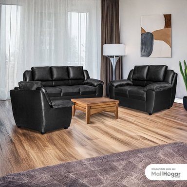 JUEGO DE SALA RIVELI 3-2-1 NEGRO