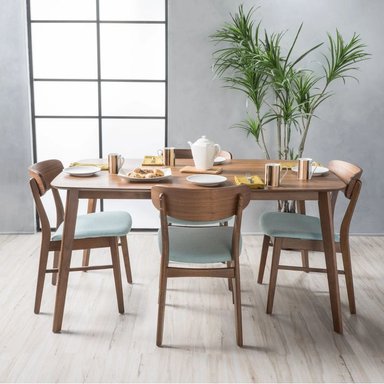 JUEGO DE COMEDOR MALLHOGAR OLIVIA 4 SILLAS COBALTO