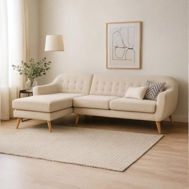 SECCIONAL MALLHOGAR LUCIA IZQUIERDO BEIGE CLARO