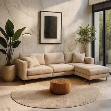 SECCIONAL MALLHOGAR ALESSIA DERECHO BEIGE CLARO