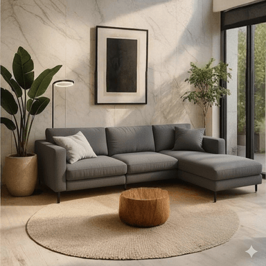 SECCIONAL MALLHOGAR ALESSIA DERECHO GRIS OSCURO