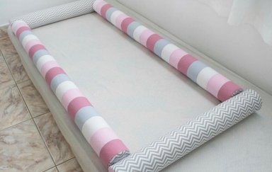 PROTECTORES CUNA BABYTU 1.5 PLAZAS ROSADO BUMPERS TUBULARES CAMA MONTESSORI