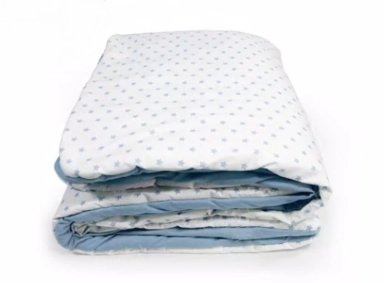 EDREDON PARA CUNA ESTANDAR DISEÑO ESTRELLITAS - CELESTE