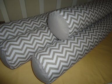 PROTECTORES CUNA BABYTU ALGODÓN BLANCO ESTAMPADOS BUMPERS TUBULARES 4 PIEZAS DISEÑO ZIG ZAG - 2