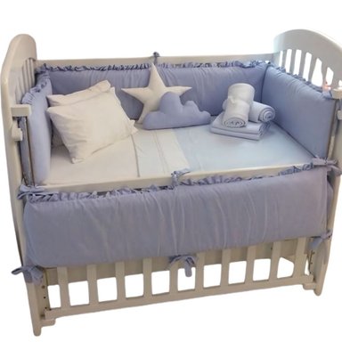 PROTECTORES CUNA BABYTU CELESTE LATERALES PARACHOQUES DISEÑO NOCHE