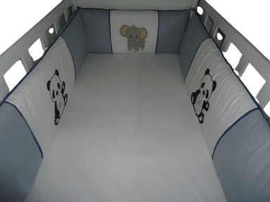 PROTECTORES LATERALES PARACHOQUES DE CUNA - DISEÑO OSITO BORDADO - 1