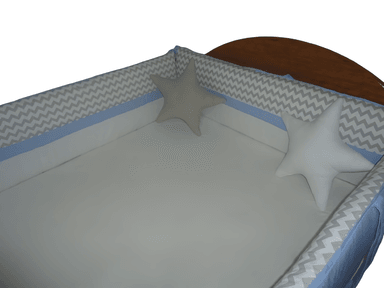 PROTECTORES CUNA BABYTU 1.5 PLAZAS CELESTE ESTAMPADOS LATERALES PARACHOQUES CAMA MONTESSORI