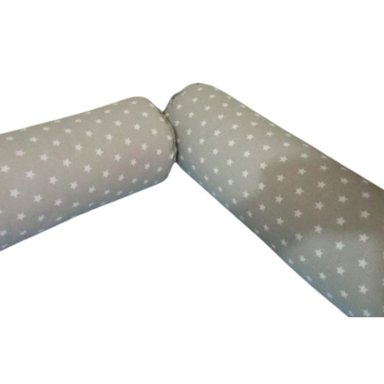 PROTECTORES CUNA BABYTU GRIS ESTAMPADOS BUMPERS TUBULARES ESTANDAR 4 PIEZAS DISEÑO ESTRELLITAS - 4