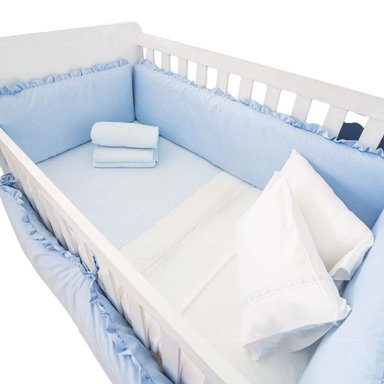PROTECTORES CUNA BABYTU CELESTE LATERALES PARACHOQUES DISEÑO BEBE - 2