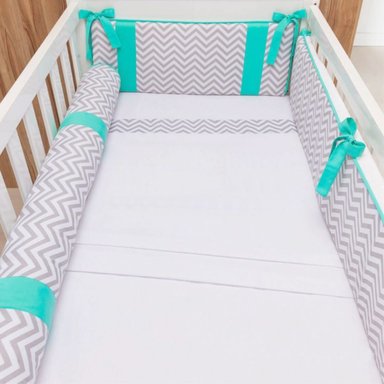 PROTECTORES CUNA BABYTU BLANCO ESTAMPADOS LATERALES PARACHOQUES DISEÑO MIXTO TUBULAR