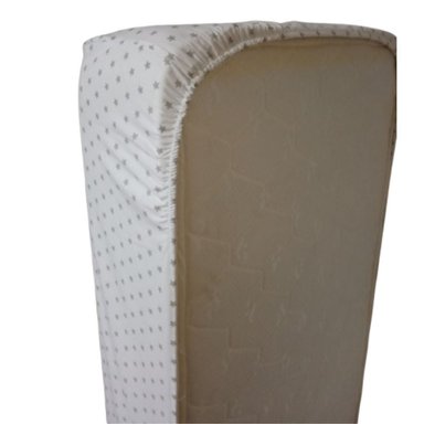 SABANAS BAJERAS BABYTU DISEÑO ESTRELLITA 1.5 PLAZAS 180 HILOS BLANCO ESTAMPADAS AJUSTABLES PACK 2 UND