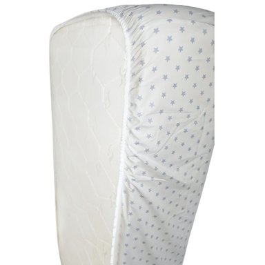 SABANAS BAJERAS BABYTU ESTRELLITA 1.5 PLAZAS 180 HILOS CELESTE ESTAMPADAS AJUSTABLES PACK 2 UND