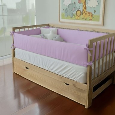 PROTECTORES PARACHOQUES LATERALES DE CAMA CUNA MONTESSORI 1.5 PLAZAS - LILA - 3
