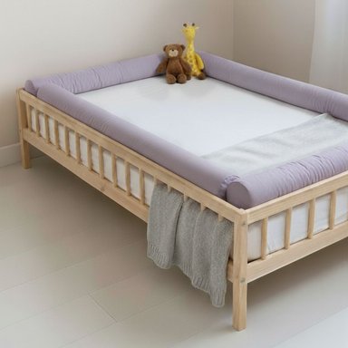 BUMPERS  PROTECTORES TUBULARES DE CAMA CUNA 1.5 PLAZAS MONTESSORI - 4 PIEZAS - LILA - 1
