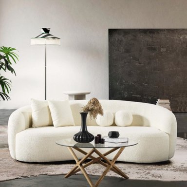 SOFÁ FLEITAS DECO CURVY 3 CUERPOS 1 CUERPOS BLANCO