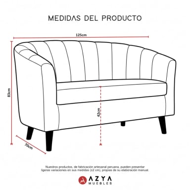 SOFÁ AZYA MUEBLES EMIL 2 CUERPOS - 3