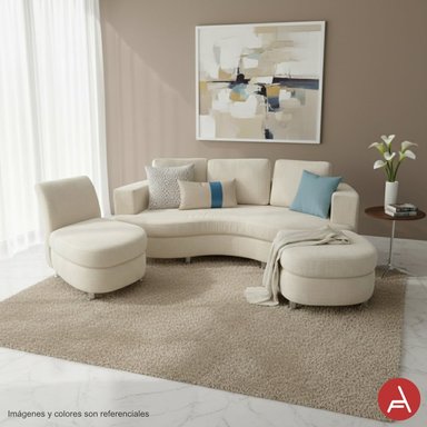 JUEGO DE SALA PARIS + COJINES DE REGALO - BEIGE - 2