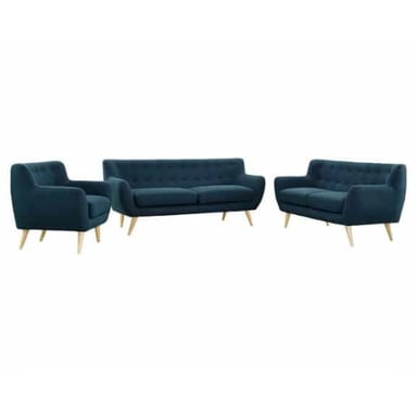 JUEGO SALA AZYA MUEBLES 3-2-1 VINTAGE - 1