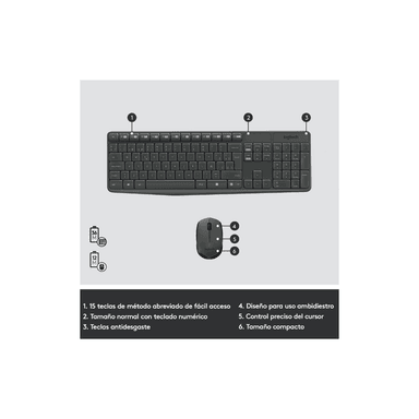 TECLADO LOGITECH + MOUSE INALÁMBRICO MK235 - 3