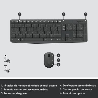 TECLADO LOGITECH + MOUSE INALÁMBRICO MK235 - 6