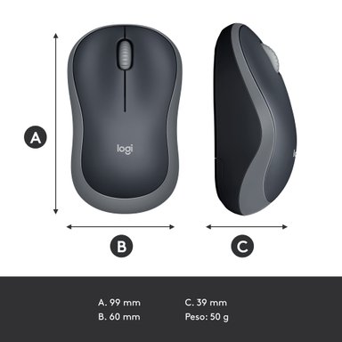 MOUSE LOGITECH INALÁMBRICO M185 GREY - 8
