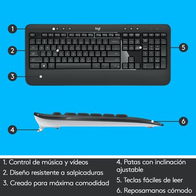 Combo teclado y mouse inalámbrico MK540 Advanced Negro - 4