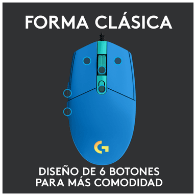 Mouse Logitech G203 LIGHTSYNC para Gaming Azul - 3
