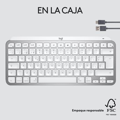 Teclado Inalámbrico Minimalista Logitech MX Keys Mini Pale Grey - 5
