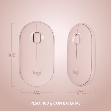Combo teclado y mouse inalámbrico Logitech MK470 Slim Rosado - 8