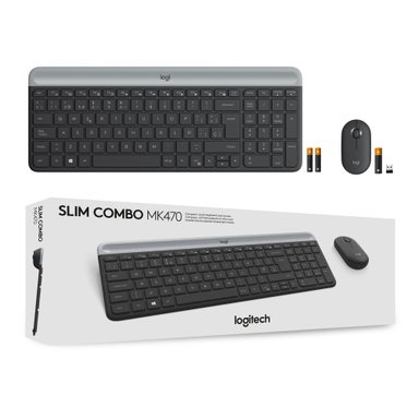 Combo teclado y mouse inalámbrico Logitech MK470 Slim Negro - 9