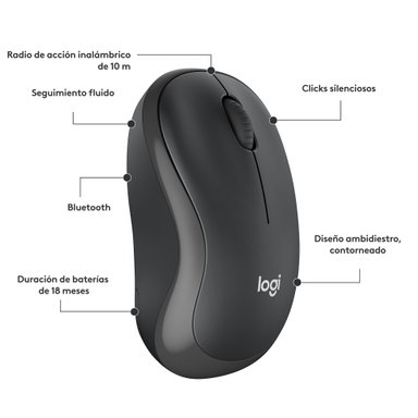 MOUSE INALÁMBRICO LOGITECH BLUETOOTH M240 SILENT WIRELESS BLACK - 6