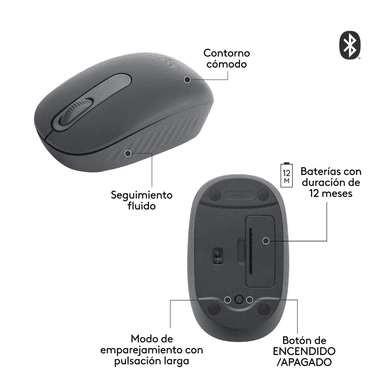 Mouse Bluetooth Logitech M196 Negro - 6