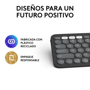 Teclado Bluetooth Multidispositivo Logitech Pebble Keys 2 K380S Grafito - 2