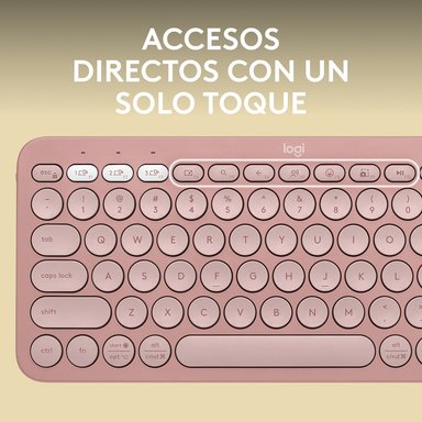 TECLADO LOGITECH PEBBLE 2 K380S BLUETOOTH/WIRELESS SP ROSE - 4