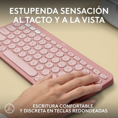 TECLADO LOGITECH PEBBLE 2 K380S BLUETOOTH/WIRELESS SP ROSE - 5