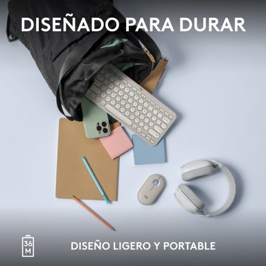 Teclado Bluetooth Multidispositivo Logitech Pebble Keys 2 K380S Blanco - 8