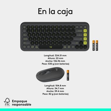 Combo teclado y mouse Logitech POP Icon Grafito - 10